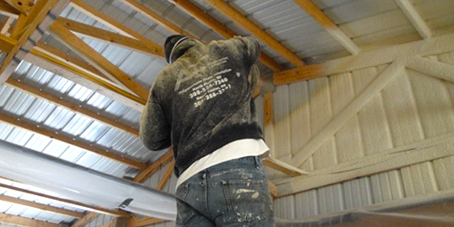 Garage Inner Walls - Spray Foaming